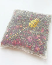 Seed Motif Silk Gold Lavender and Rose Bag