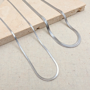 Everyday Silver Snake Chain Necklace by Little Nell, further view