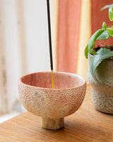 Textured Soapstone Incense Holder Bowl in Marbled Pink | Handmade in Kenya