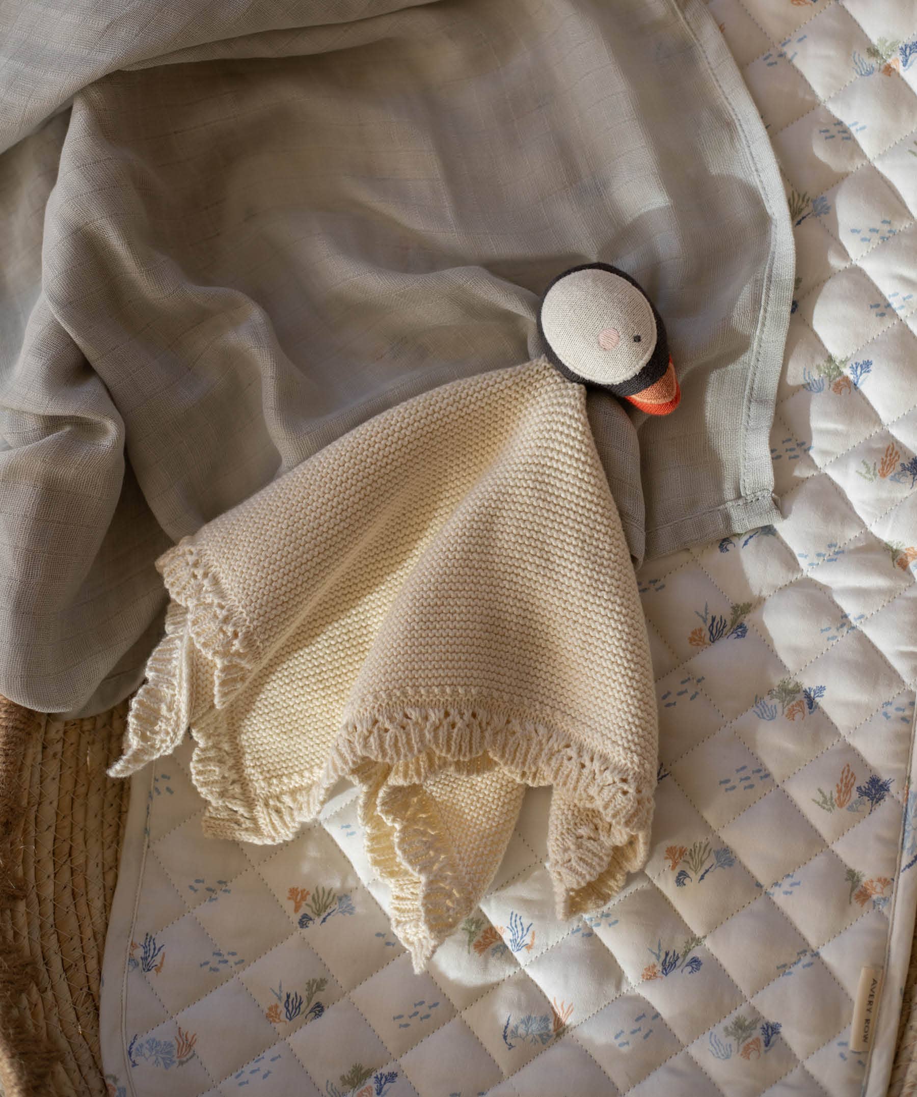 Patient Puffin Cuddle Cloth, further view