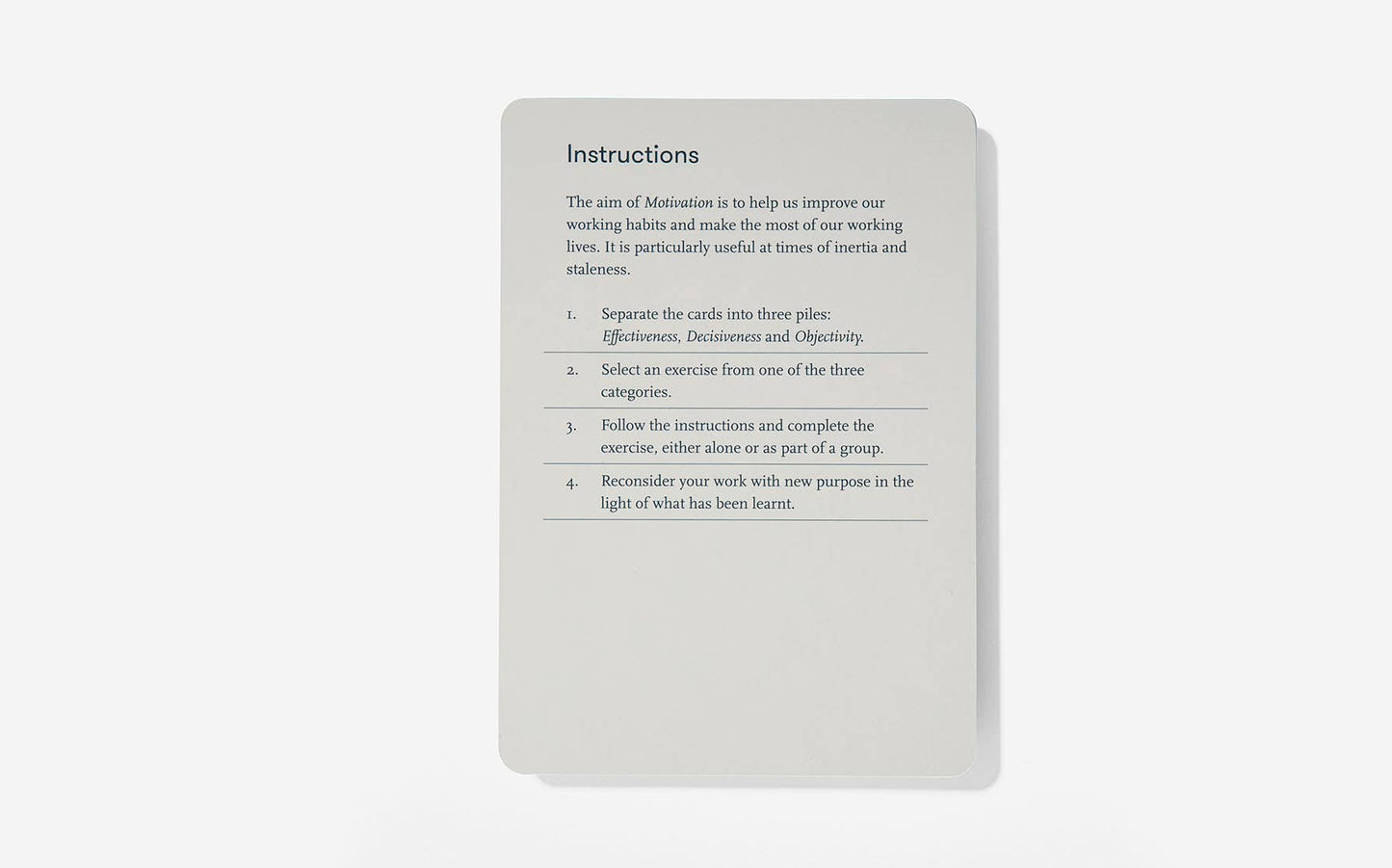 Motivation Strategy Card Game, Personal Growth Tool