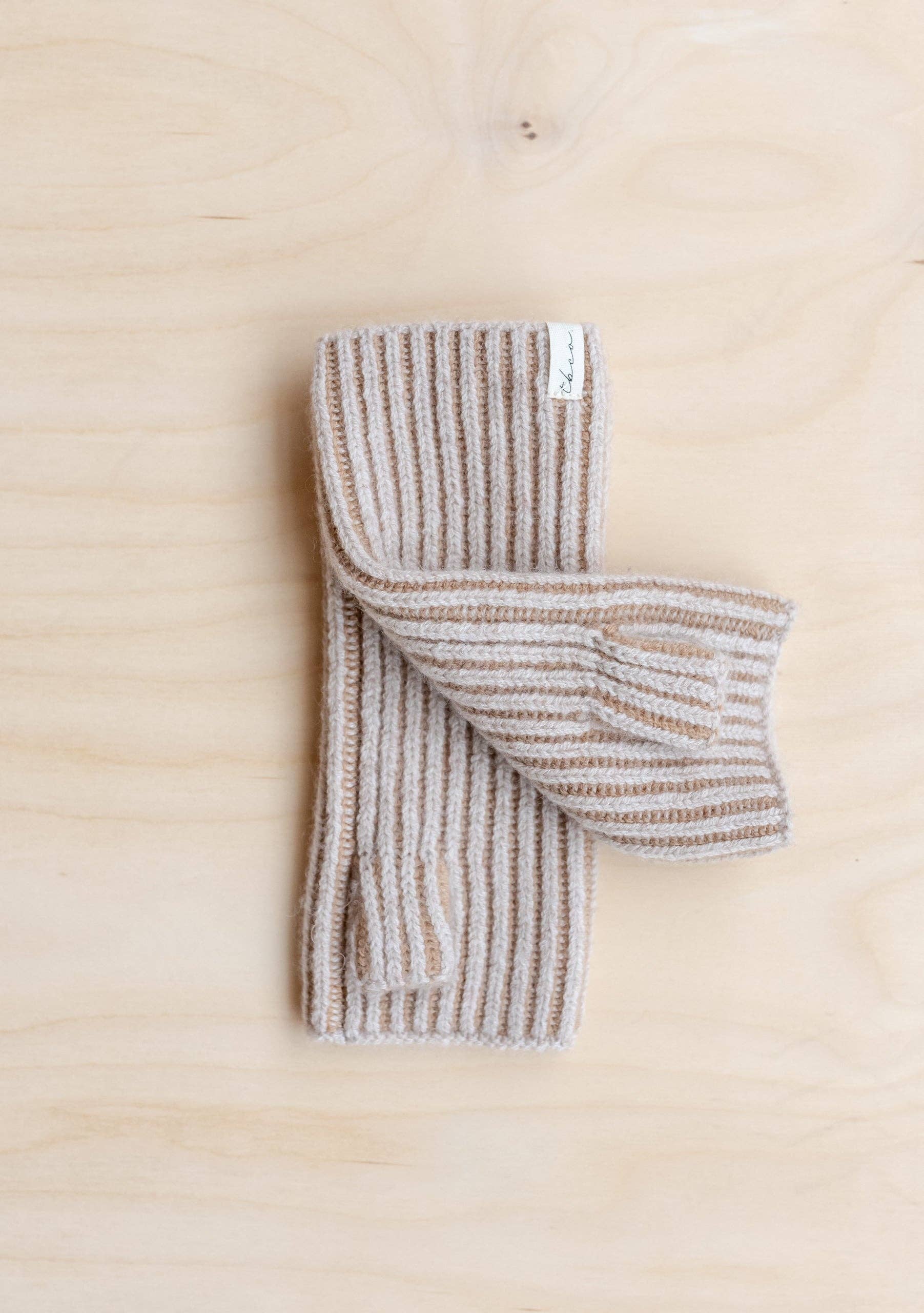 Cashmere & Merino Wrist Warmers | Oatmeal Two-Tone