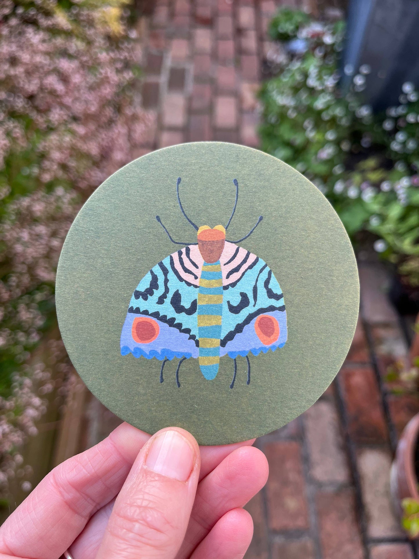 Drinks Coasters With Reversible Designs- Moth & Bee