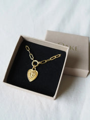 Love Heart Gold Charm Necklace