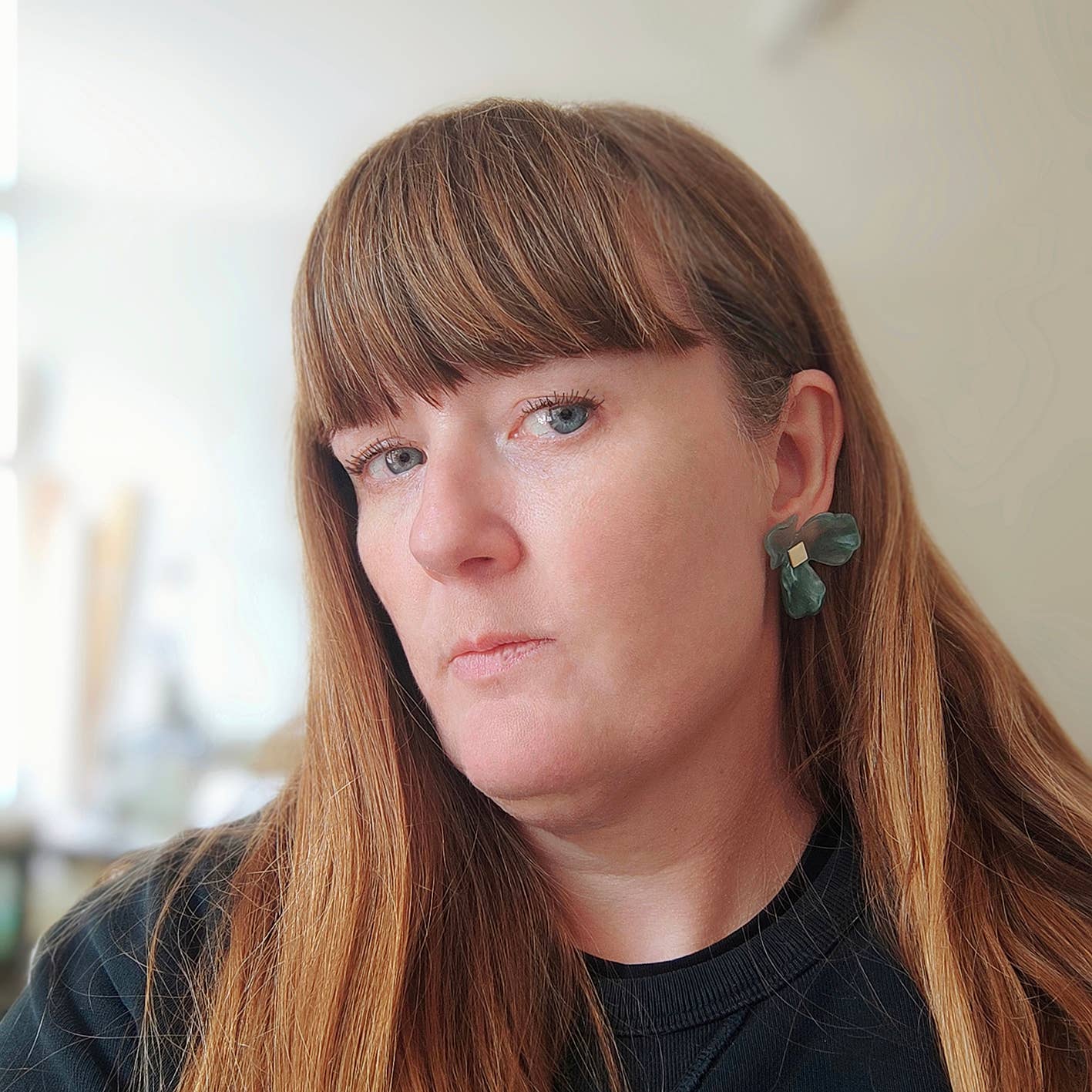 Maxi Bloom Floral Earrings in Ochre