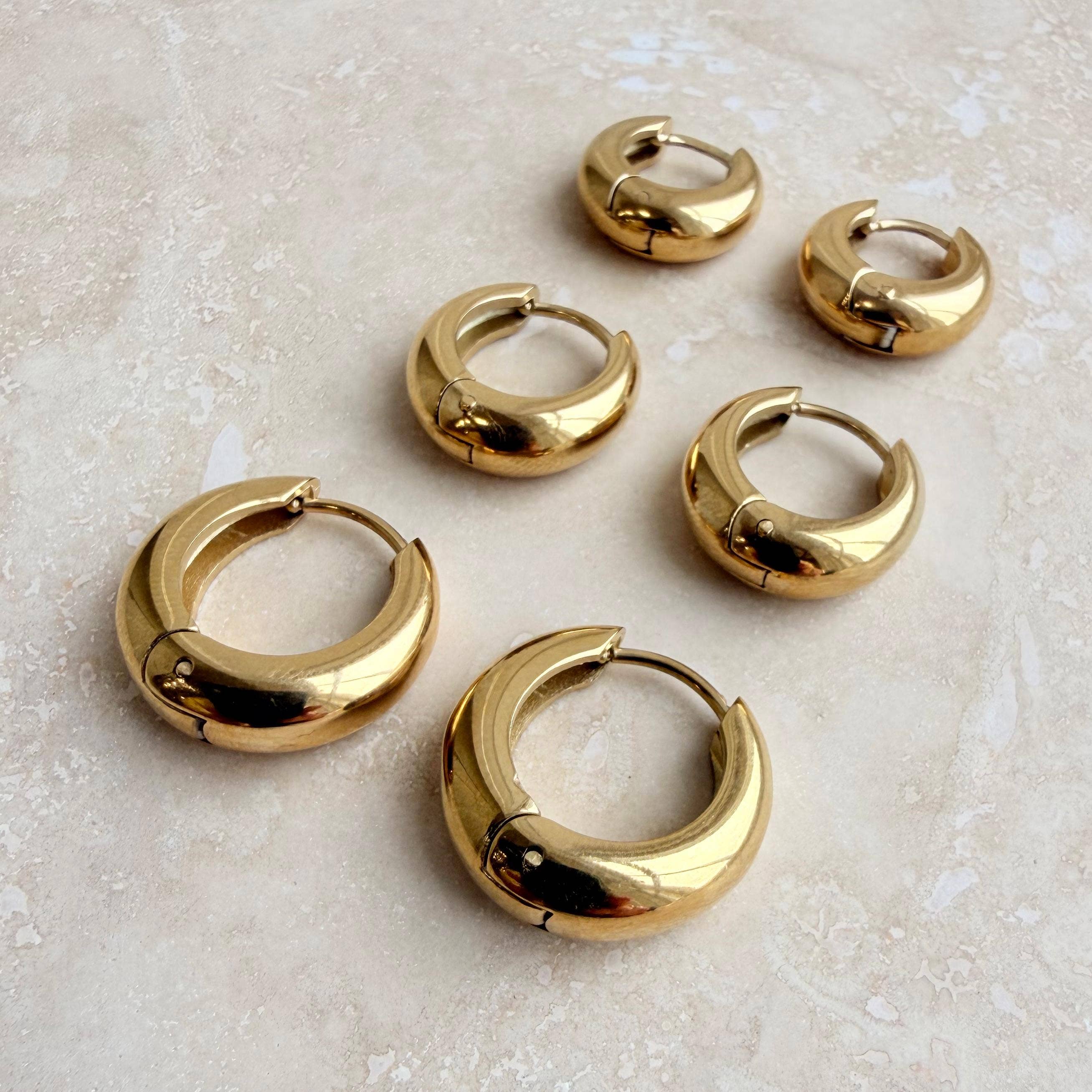 Everyday Gold Chunky Hoops by Little Nell