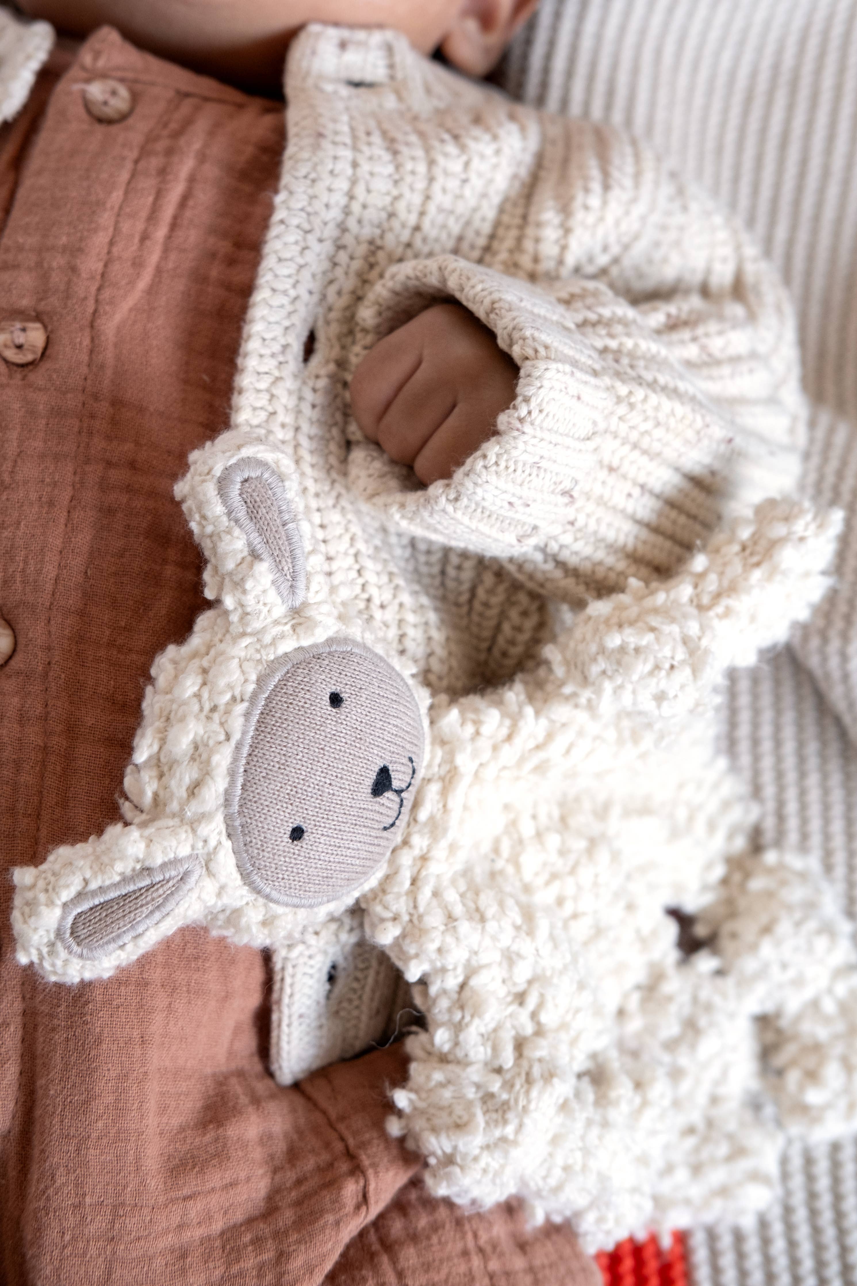 Cotton Knit Baby Comforter Cuddle Cloth | Sheep