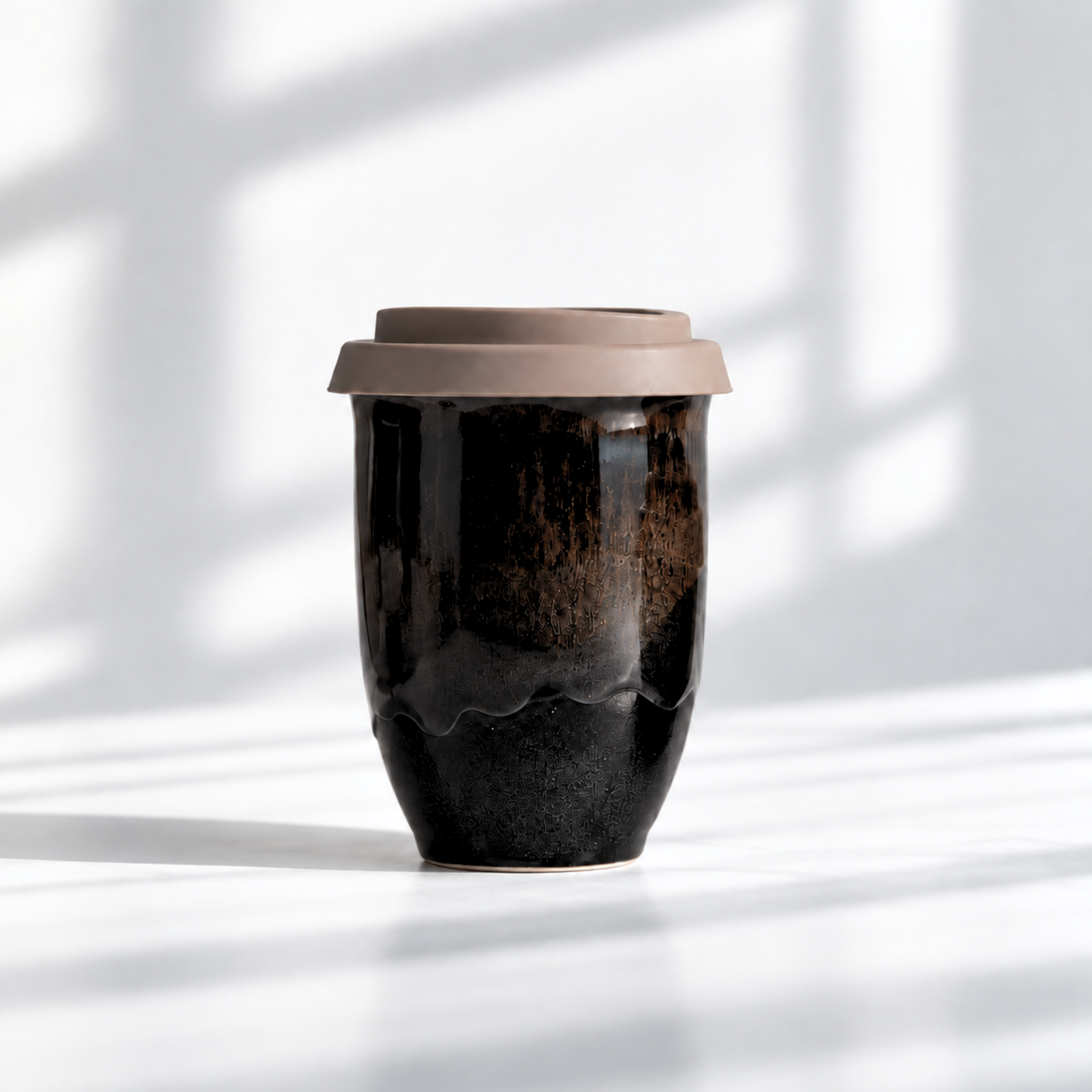 Glaze reusable ceramic coffee cup, 8oz, in Manhattan