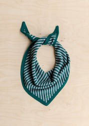 Merino Wool Triangle Scarf | Green Stripe