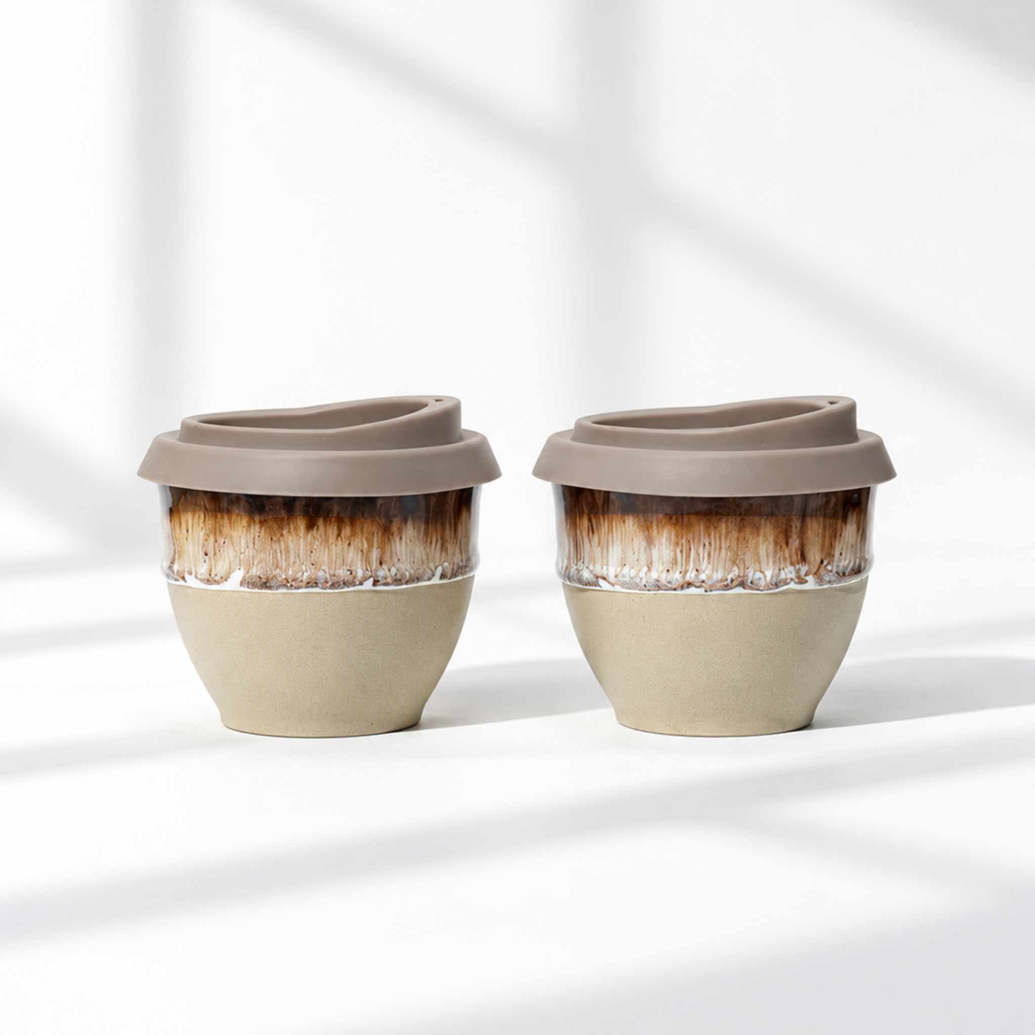 Ceramic flat white cup in Rome, further view