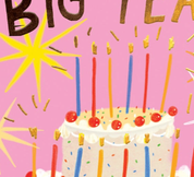 Big Year Big Cake Birthday Card
