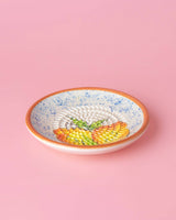 Small Vintage Handmade Ceramic Plate Grater / Lemon