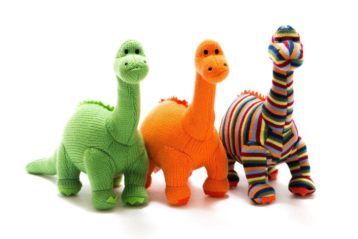 Knitted Diplodocus Dinosaur Soft Toy | Green, 40cm