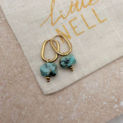 Everyday Oval Turquoise Hoops by Little Nell, further view