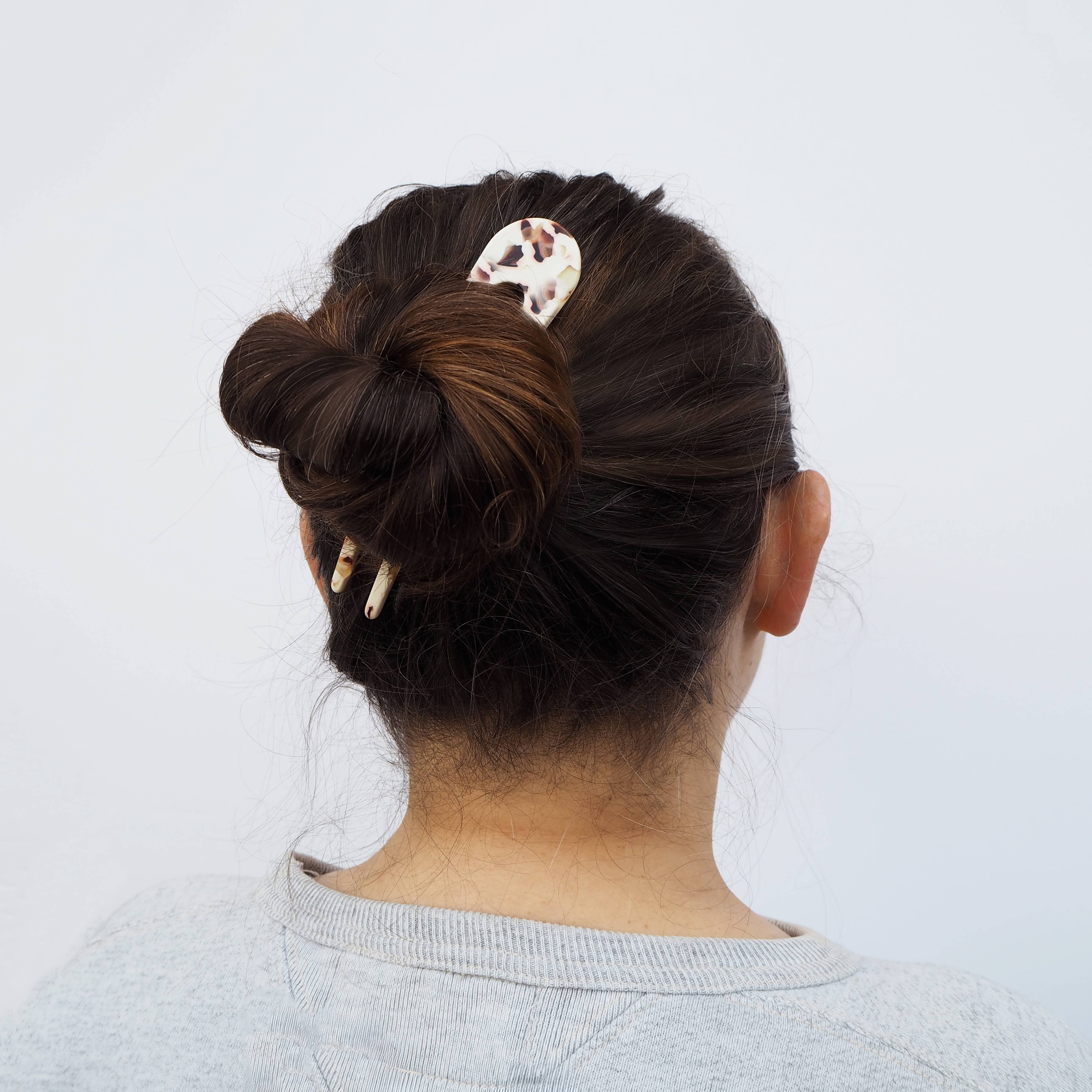 Cocoa Marble Hair Pin