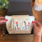Stitch Your Flowers zip pouch embroidery kit, further view