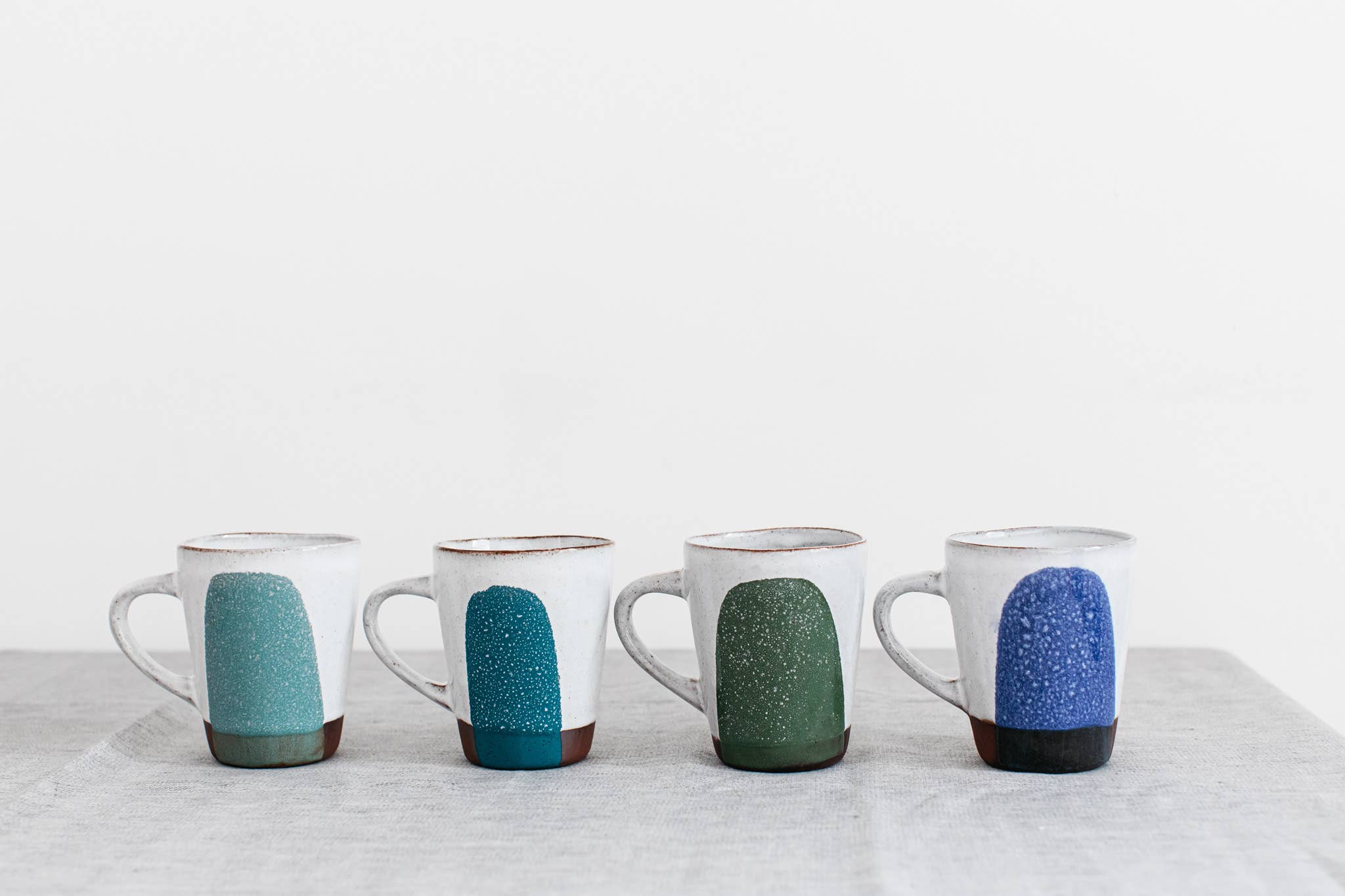 Handmade Contemporary Terracotta Cup Coloured Glaze Splash