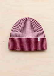Cashmere & Merino Two-Tone Beanie in Pink