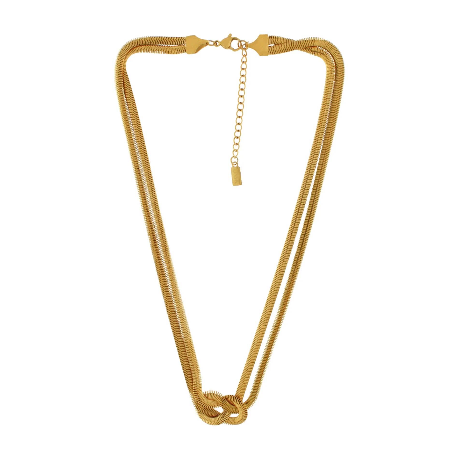 Dansk Copenhagen Passion short knot herringbone necklace, further view