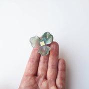 Maxi Bloom Floral Earrings in Seafoam