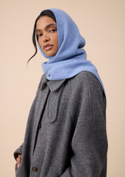 Merino Wool Hood in Blue