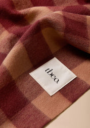 Lambswool Oversized Scarf in Fig Gingham