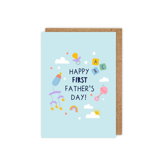 Happy First Father's Day! Cute, modern     Father's Day card