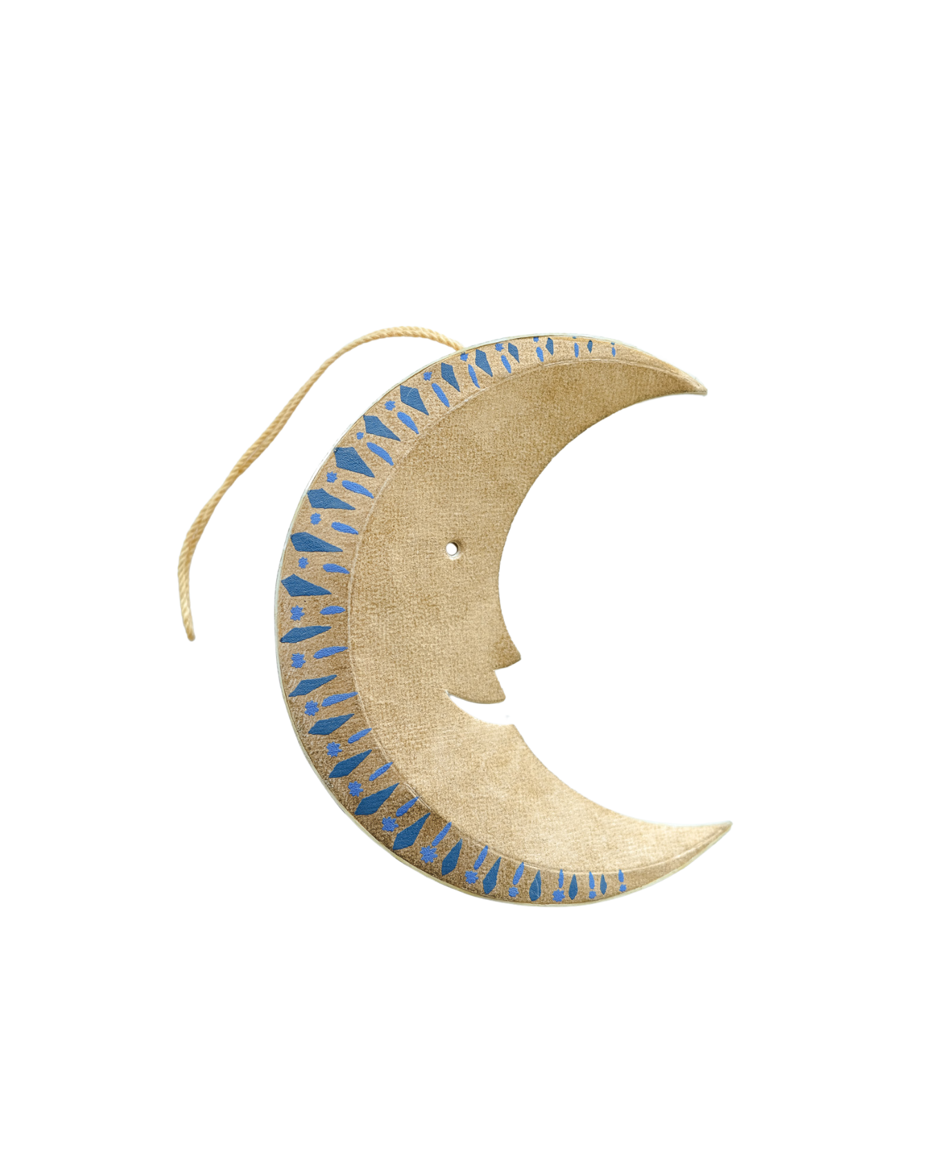 Golden Man on the Moon Screen-Printed Board Decoration