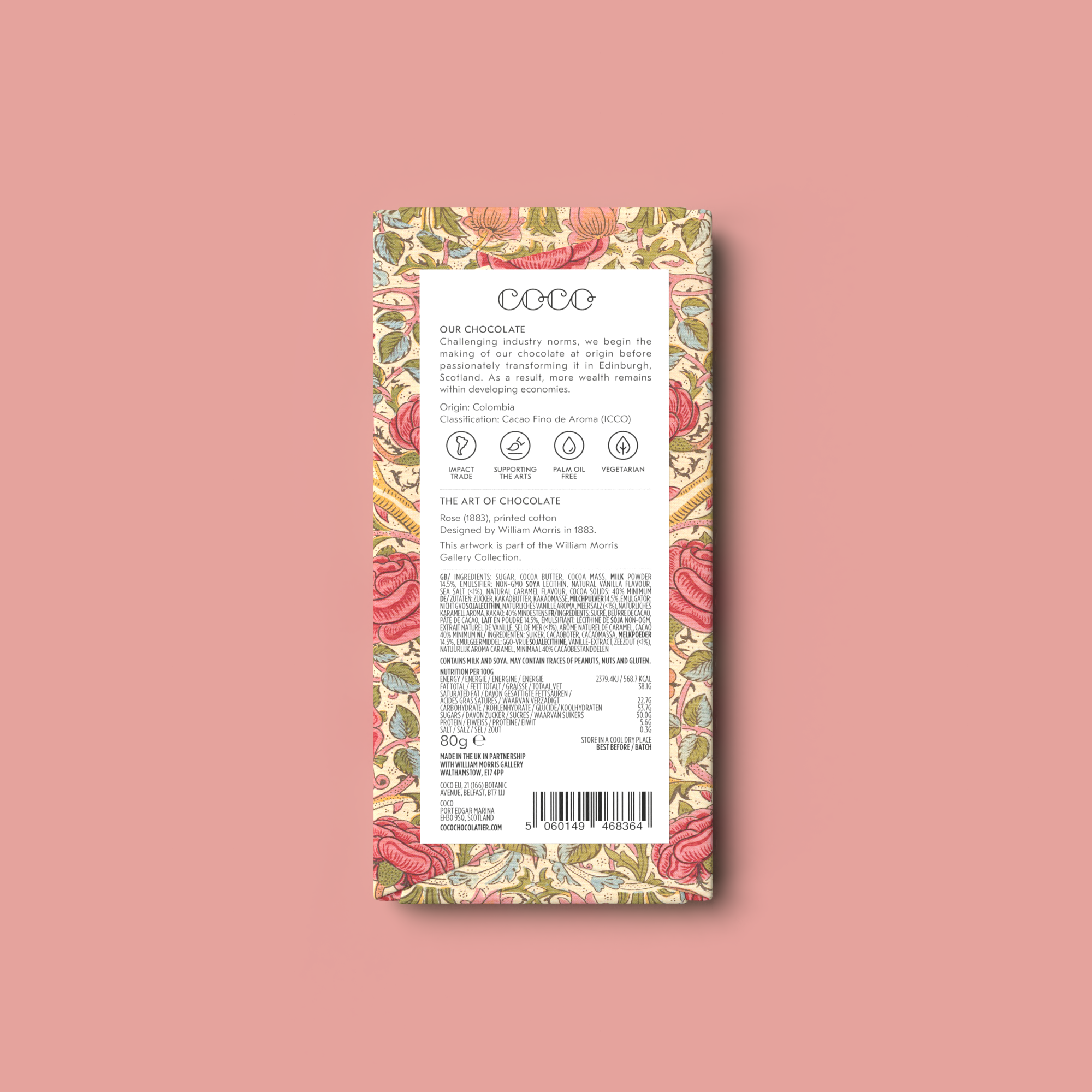 Salted Caramel Milk Chocolate William Morris Limited Edition