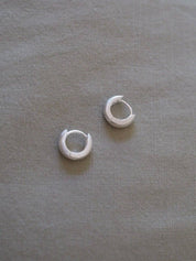 Roake Studio | Ida Mini Brushed Silver Huggie Hoop Earrings
