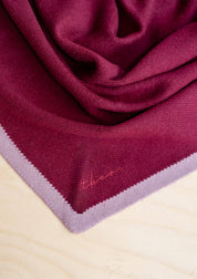 Large Merino Triangle Scarf | Burgundy & Lilac