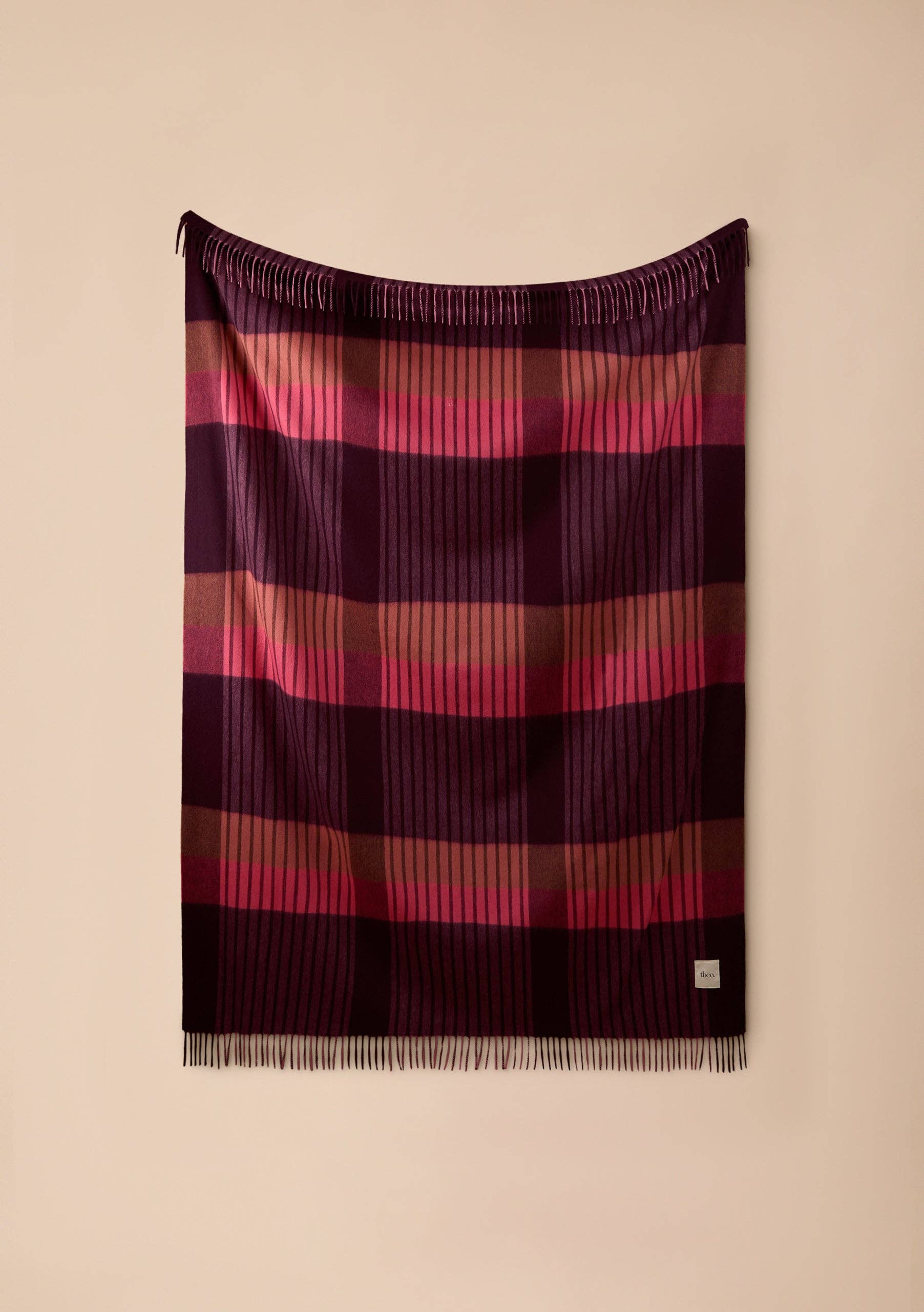 Lambswool Blanket in Pink Pop Stripe