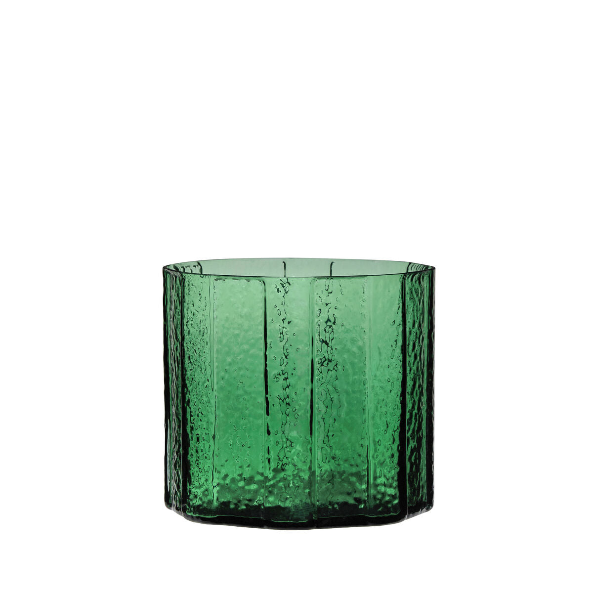 The Every Space deep green Emerald Vase for flowers, in textured glass by Hübsch