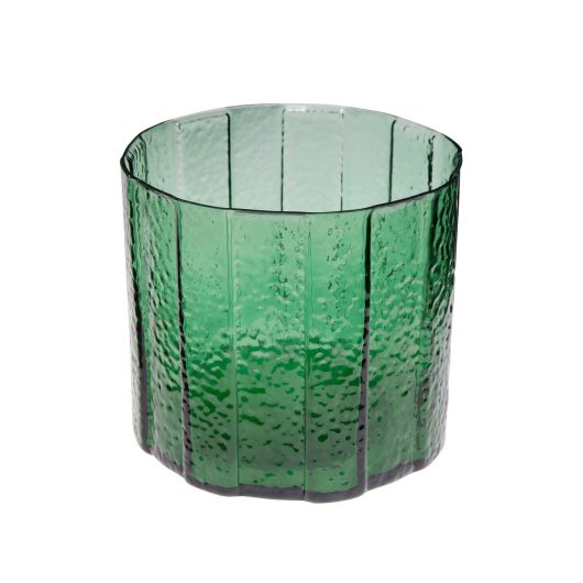 The Every Space deep green Emerald Vase in textured glass by Hübsch