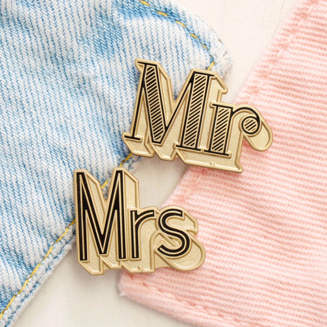 Mr/Mrs Enamel Pin Set