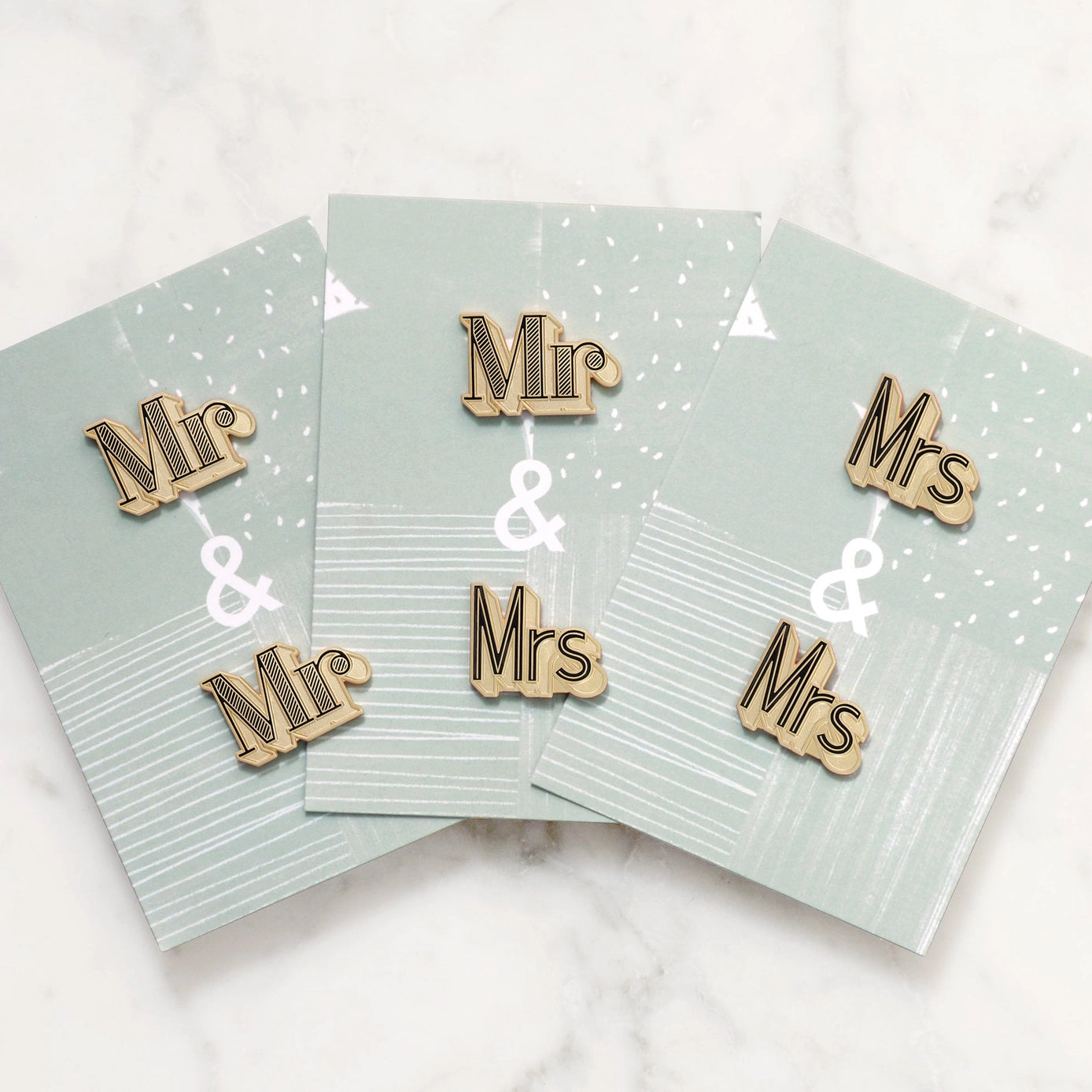 Mr/Mrs Enamel Pin Set