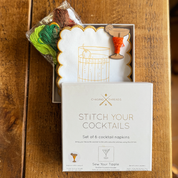 Stitch Your Cocktail Napkins embroidery kit, further view