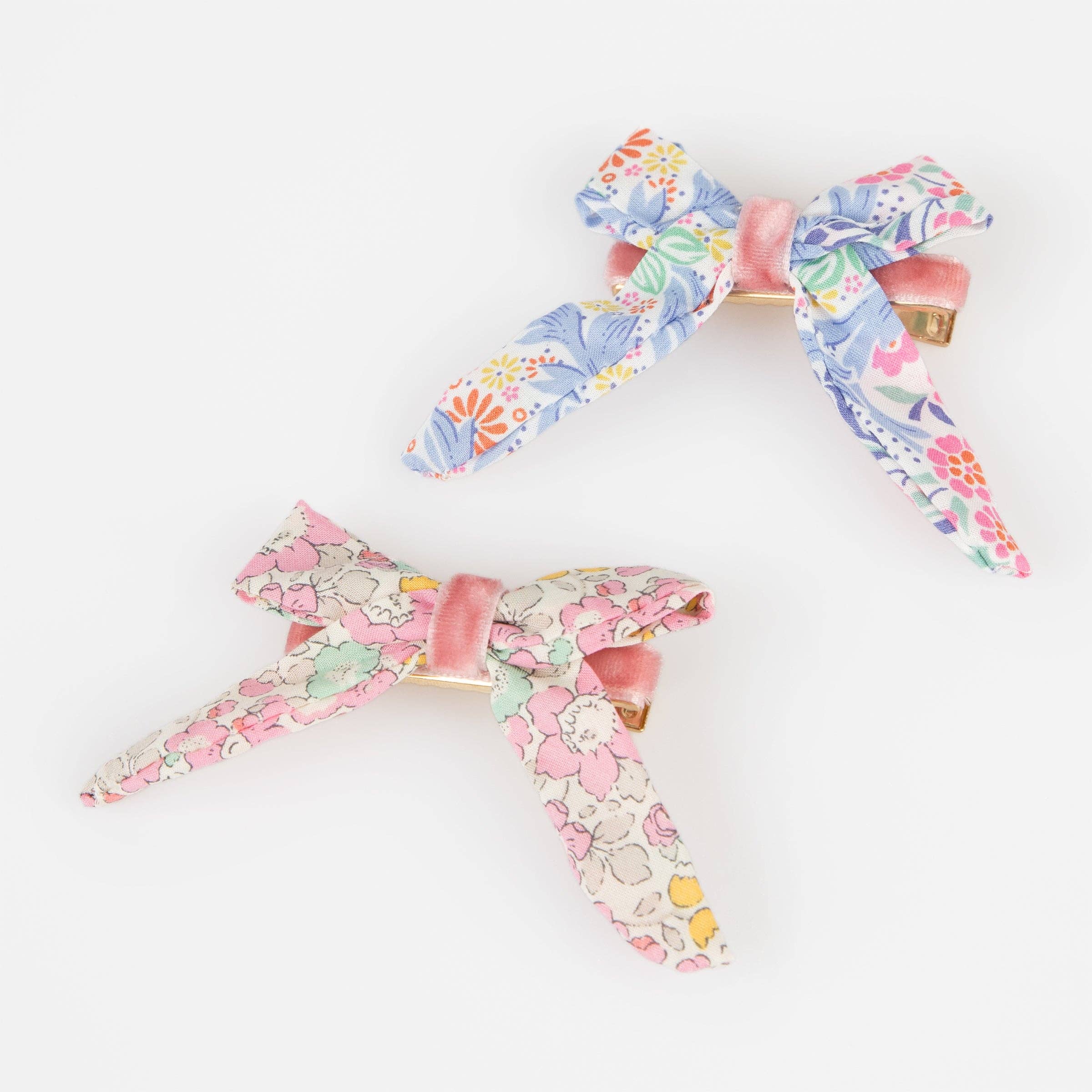 Floral Pattern Bow Hair Clips