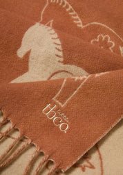 Lambswool Baby Blanket in Rust Gallop