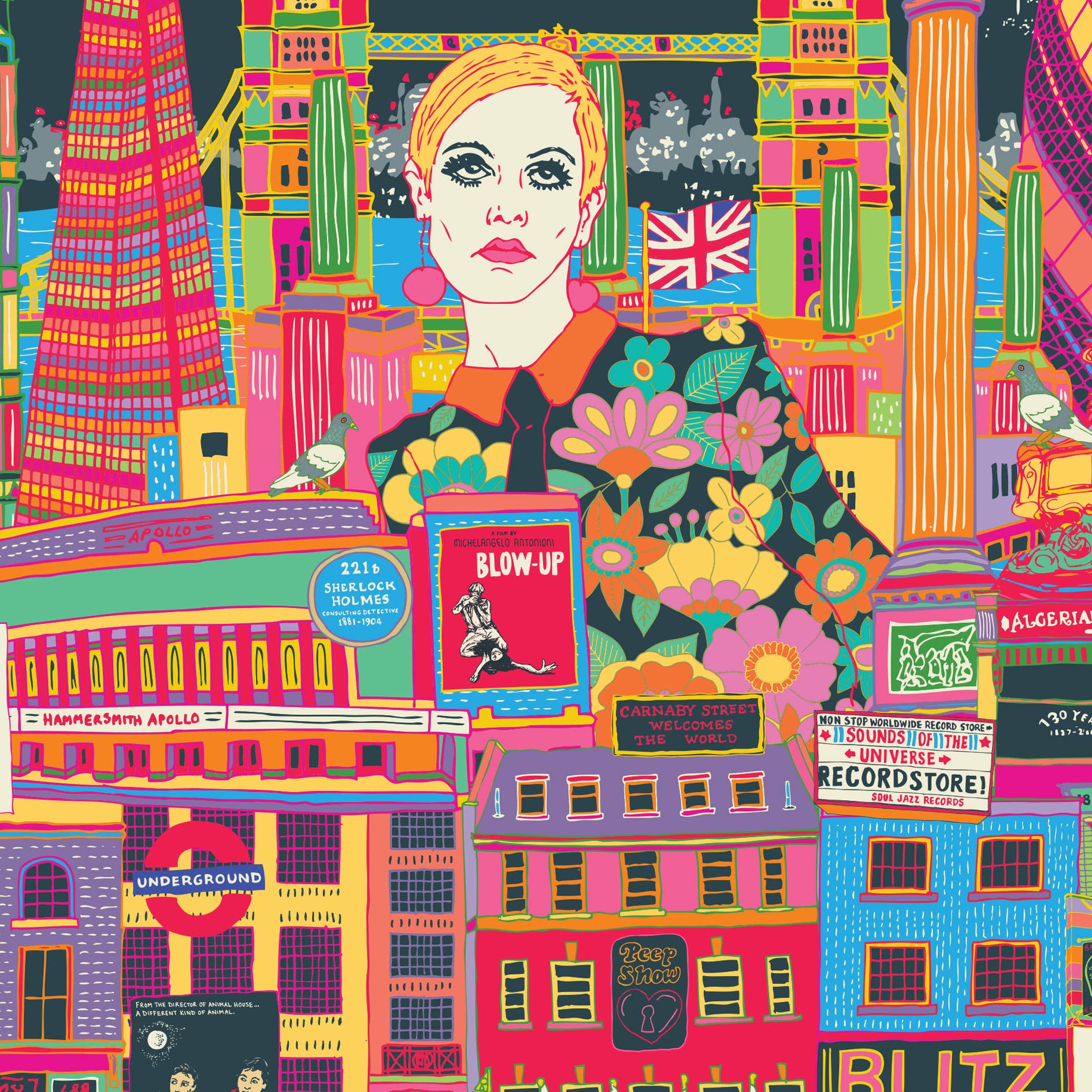 London England Travel Print A3