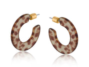 Flat Resin Hoop Earrings | Green