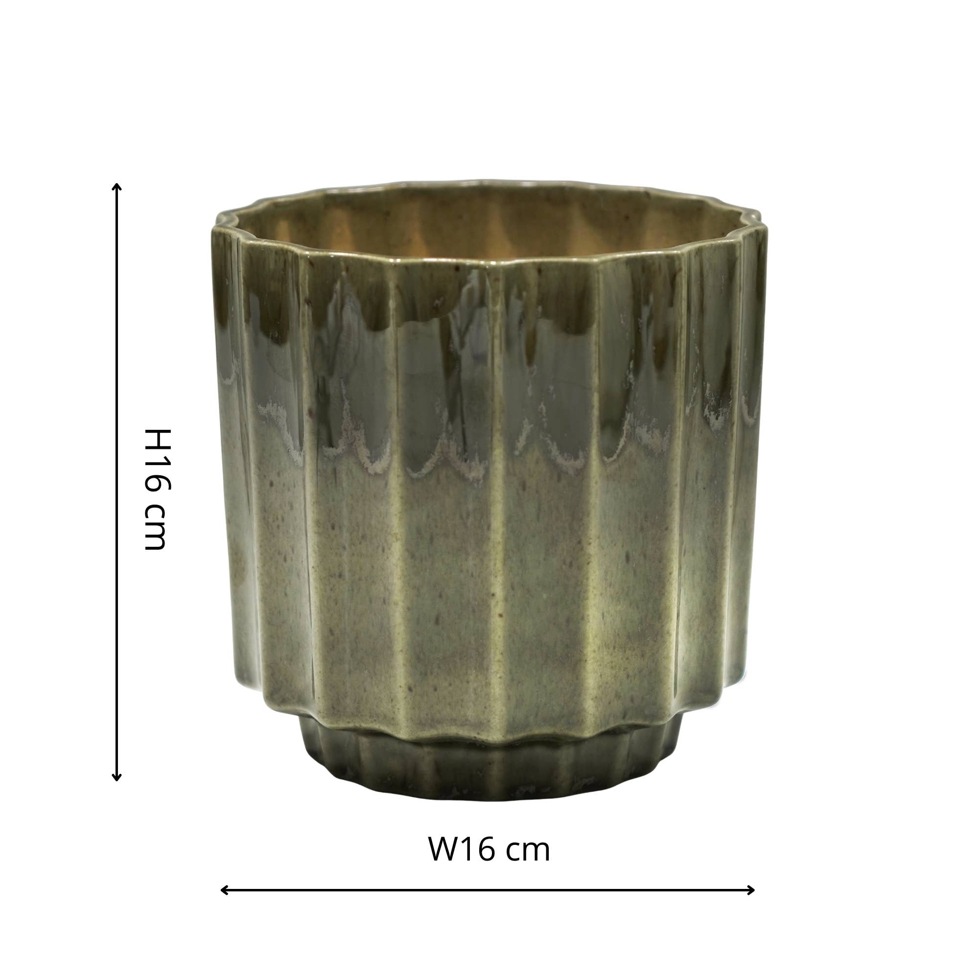 Lugano Scalloped Reactive Glaze Planter 16cm