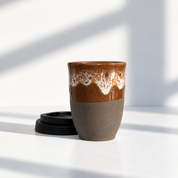 Reusable ceramic coffee cup in Naples, further view