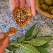Olive Wood Heart Salt and Spice Dish