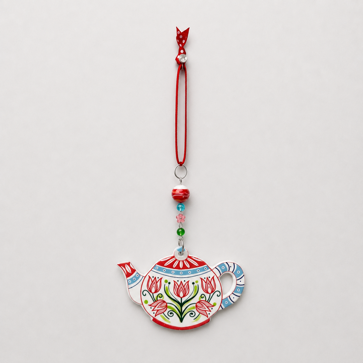 Handmade ceramic teapot hanging decoration by Roelofs and Rubens