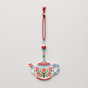 Handmade ceramic teapot hanging decoration by Roelofs and Rubens