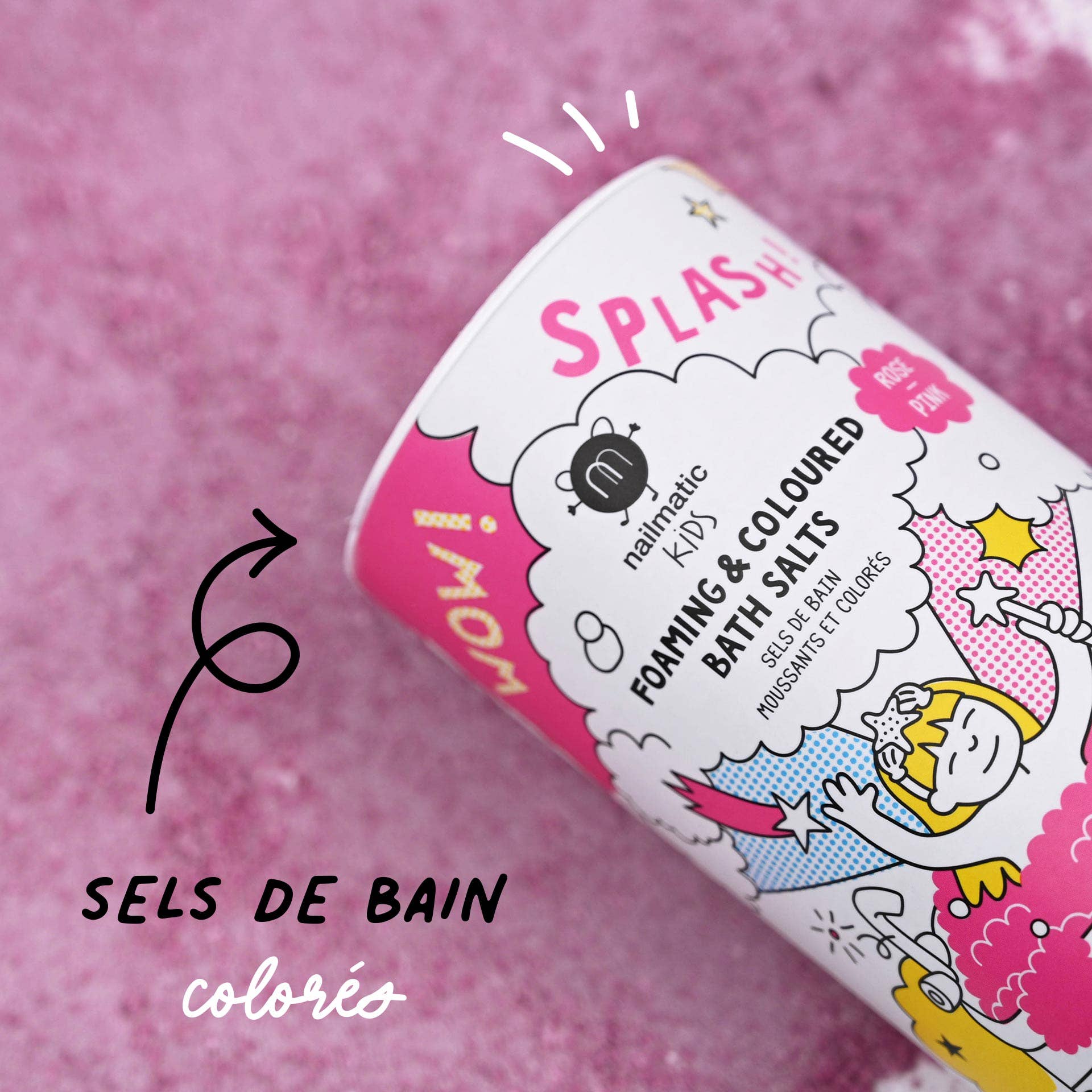 Nailmatic KIDs Foaming Bath Salts, Pink