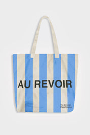 Bonjour Stripe Tote Bag Natural