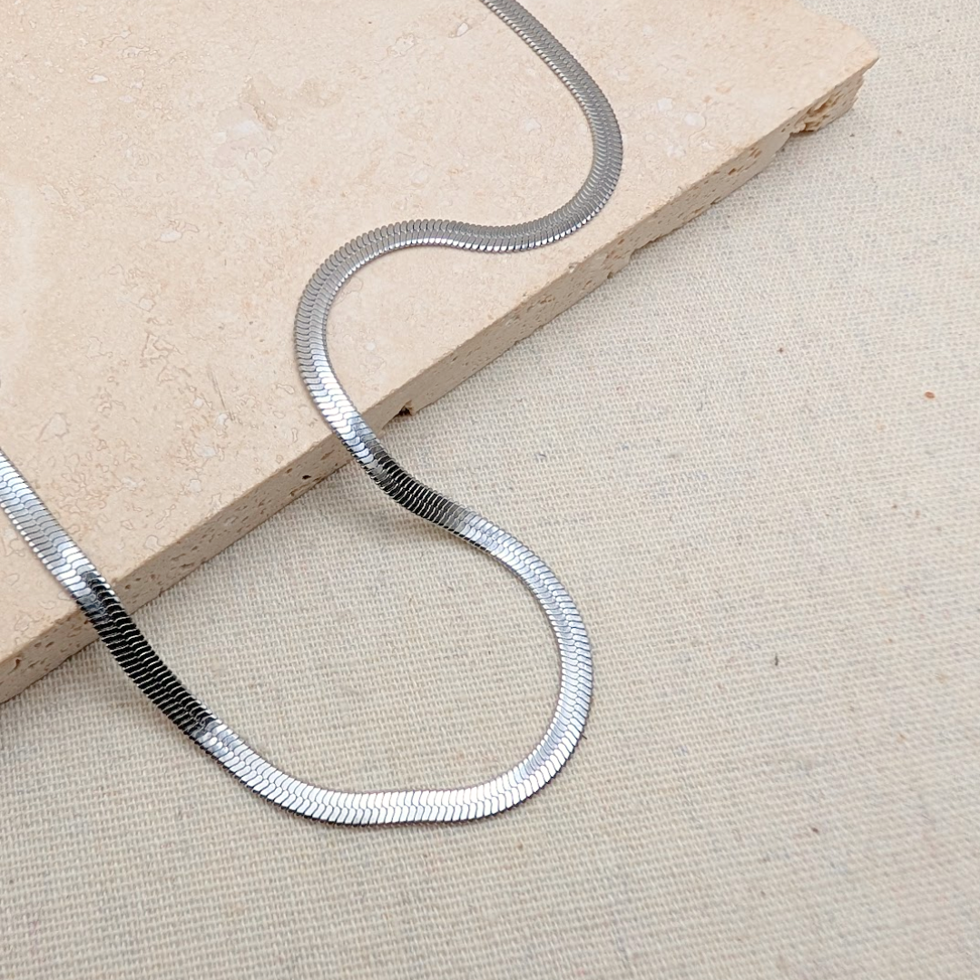 Everyday Silver Snake Chain Necklace by Little Nell