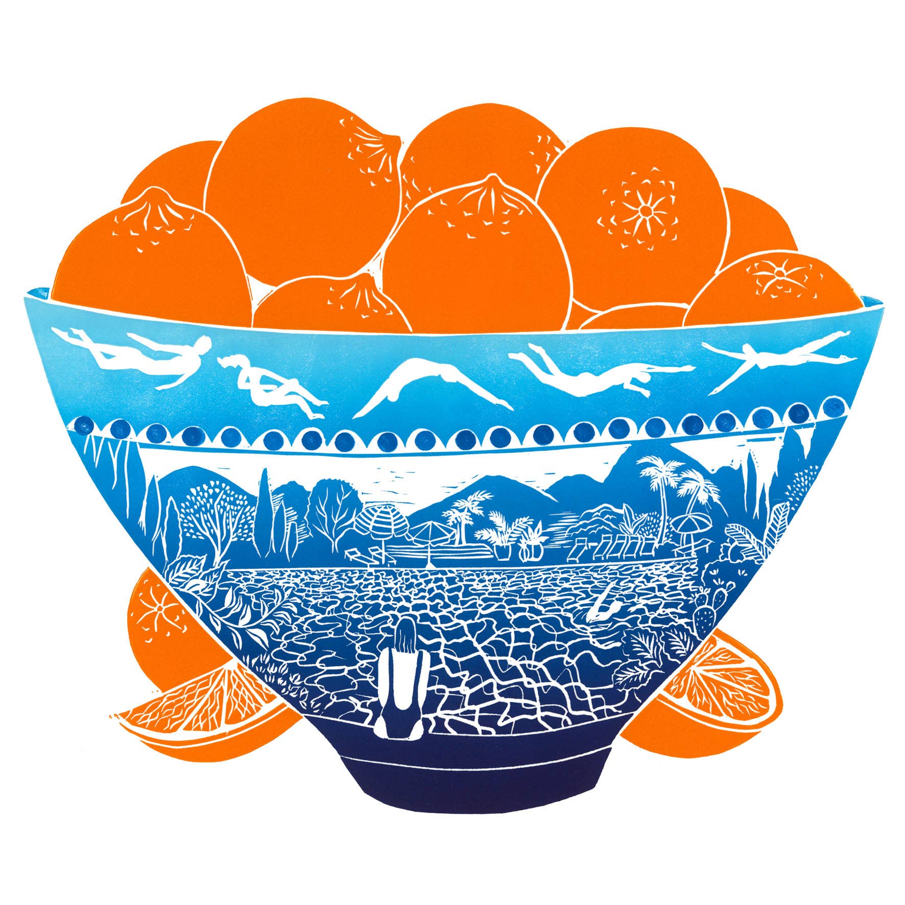 Swimmers Bowl A3 Print